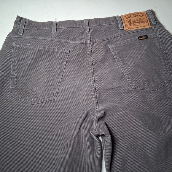 Vintage Roebucks Corduroys Corduroy Pants Men 36x29.5 Gray Classic READ - Picture 3 of 15